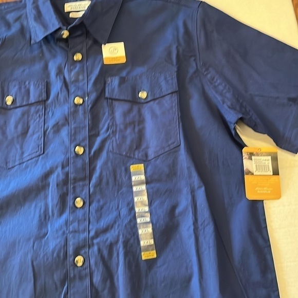 NWT-Eddie Bauer-2XL-Blue-short sleeve, stain resistant, button-down shirt - Picture 5 of 11